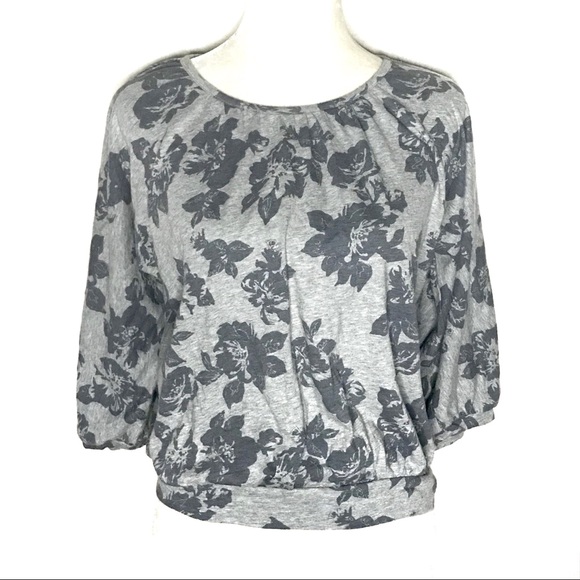 Old Navy Other - 🔴 Old Navy Grey Floral Girls Tee Shirt Blouse